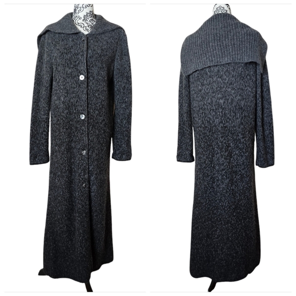Holt Renfrew full length sweater coat with shawl collar size small - Picture 1 of 9